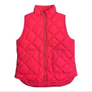 J. Crew Quilted Vest in Bright Pink